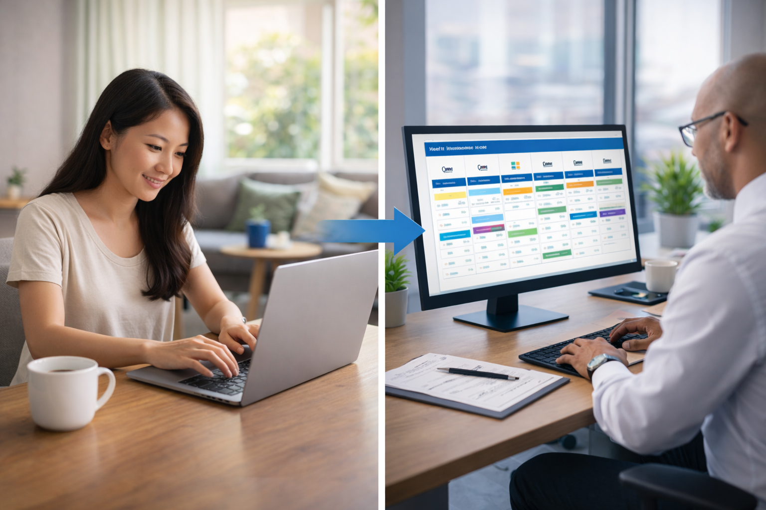 Health insurance quote request process showing information gathering and comprehensive results comparison